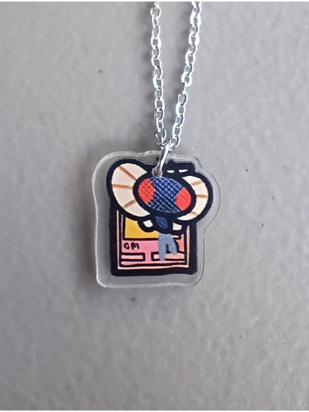 Pokemon Card Butterfree Acrylic Handmade Stainless Steel Necklace